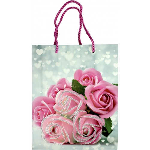 Пакет подарунковий папер. 18х23х8,5см, 3D,4 види №287-M/461664/Leader/(12)