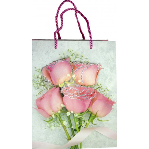 Пакет подарунковий папер. 18х23х8,5см, 3D,4 види №287-M/461664/Leader/(12)