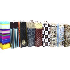 Пакет подарунковий під пляшку 42 х12х9,5 см мікс (12) 300