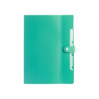 Папка-конверт "Optima" №O35521 А4 на кнопці,6від.,з розширенням,м'ятна з білим(30)