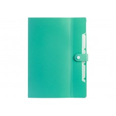 Папка-конверт "Optima" №O35521 А4 на кнопці,6від.,з розширенням,м'ятна з білим(30)