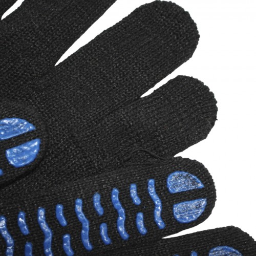 Рукавиці трикотажні "Seven" чорн крапка ПВХ "Хвиля" №8511(10)