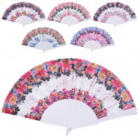 Віяло 23см,квіти,в кульку,6 видів №YG0416(12)(300)