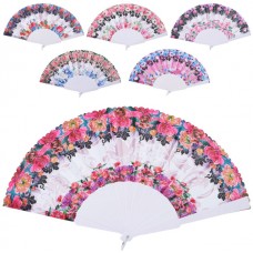 Віяло 23см,квіти,в кульку,6 видів №YG0416(12)(300)