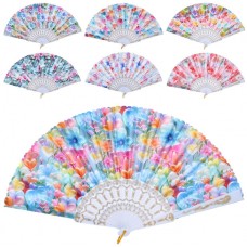 Віяло 23см,квіти,в кульку,мікс видів №YG0417(12)(300)