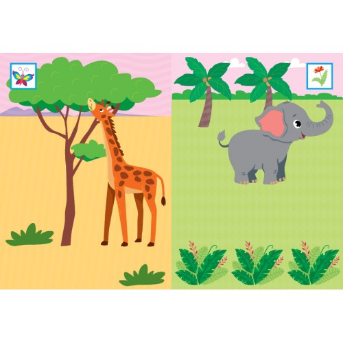 Книжка А5 "Наклей, малятко! Клац-клац! Хто живе в Африці?" 48 наліпки №5020/УЛА/(30)