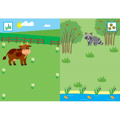 Книжка А5 "Наклей, малятко! Хрум-хрум! Що їдять тваринки?" 48 наліпки №5068/УЛА/(30)