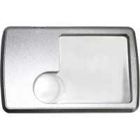 Лупа портативна з світлодіодною підсвіткою,2 лінзи 3х 6х