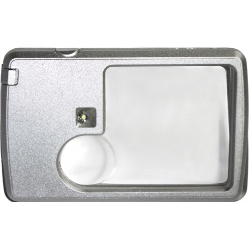 Лупа портативна з світлодіодною підсвіткою,2 лінзи 3х 6х