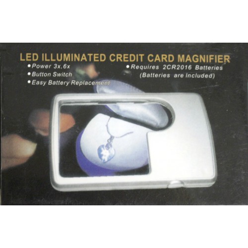 Лупа портативна з світлодіодною підсвіткою,2 лінзи 3х 6х