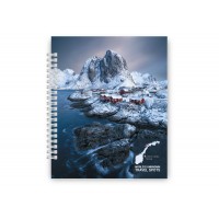 Блокнот пруж. В5 60арк. кліт. карт. "Невідомі куточки світу" Norway №O20300-01/Optima/(40)