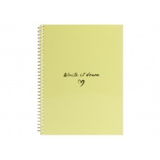 Блокнот пруж. бок. А5 60арк. кліт. пласт. лимонний №O69166/Optima/(72)