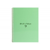 Блокнот пруж. бок. А5 60арк. кліт. пласт. м'ятний №O69167/Optima/(72)