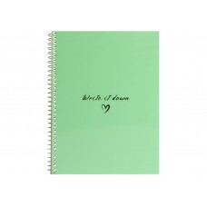 Блокнот пруж. бок. А5 60арк. кліт. пласт. м'ятний №O69167/Optima/(72)