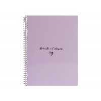 Блокнот пруж. бок. А5 60арк. кліт. пласт. бузковий №O69169/Optima/(72)