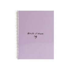 Блокнот пруж. бок. А5 60арк. кліт. пласт. бузковий №O69169/Optima/(72)