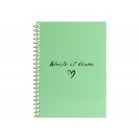 Блокнот пруж. бок. А6 60арк. кліт. пласт. м'ятний №O69172/Optima/(60)