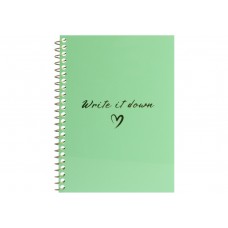 Блокнот пруж. бок. А6 60арк. кліт. пласт. м'ятний №O69172/Optima/(60)