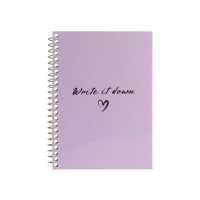 Блокнот пруж. бок. А6 60арк. кліт. пласт. бузковий №O69174/Optima/(60)