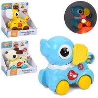 Жираф/слон/собака 15см,муз.,світло,рухливий хвіст-тріскачка,на бат-ці №М66005-6-7(48)