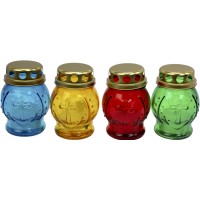 Лампада скляна кольорова h-9 см (24)