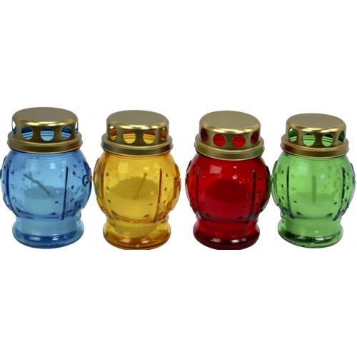 Лампада стеклянная цветная h-9 см (24) 