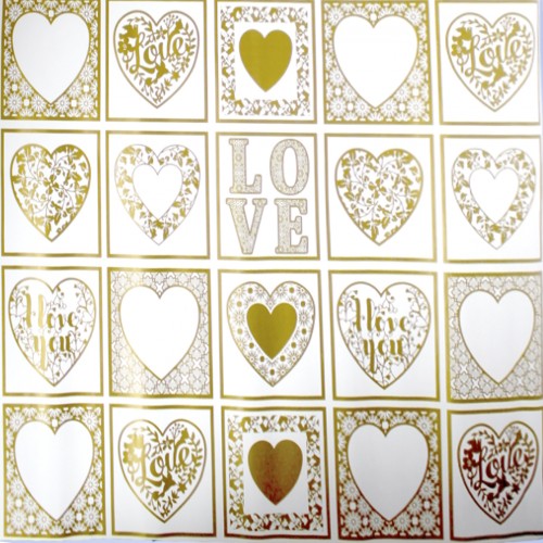 Папір пакувальний 70х100см Сердечка №154/Фоліо/(100)(200)