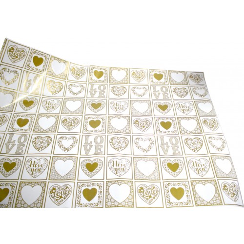 Папір пакувальний 70х100см Сердечка №154/Фоліо/(100)(200)