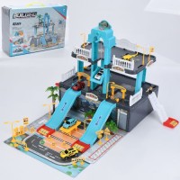 Гараж 2поверхи,ліфт(механічний),машинка 7см 4шт,вертоліт,дорожні знаки,83дет. №A246(9)