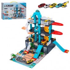 Гараж 3поверхи,ліфт(механічний),машинка 7см 4шт,вертоліт,дорожні знаки,110дет. №A247(9)