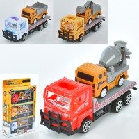 Набір транспорту трейлер інер-ий 3шт,будтехніка 3шт(від 8см,рухливі дет.) №928-27A(48)