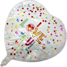 Кулька повітр. фольг. "Серце I love you" конфетті 18см №TX079/13766(50)