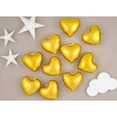 Кулька повітр. фольгована 4"/10см "Мікро серце" ,без клапана, золото/Flexmetal/(1)(100)