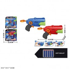 Пістолет стріляє поролон. кулями,2кольори,на планшеті,23,5х22,5см №825А(48)(96) КІ