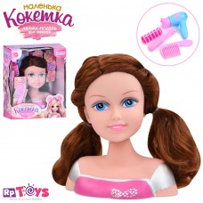 Голова ляльки для зачісок,20см,фен,бігуді,в кор-ці,23х28,5х12см №913-Q(30)