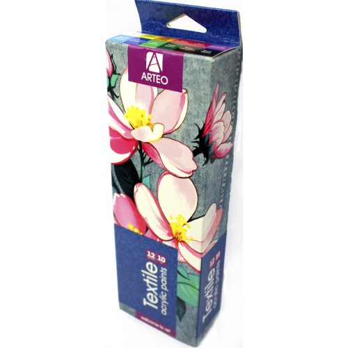 Набір акрил. фарб 12х10мл "Arteo" Flowers для тканини №322113002(12)