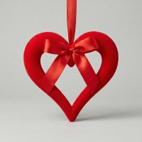 Підвіска декор. "Серце" 32см флокова №12025-001/2025-001/У