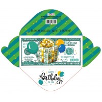 Конверт для грошей "Happy birthday" чоловічий №КВ24-238/Мандарин/(10)(300)