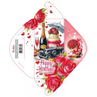 Конверт для грошей "Happy birthday" №КВ25-05/Мандарин/(10)(300)