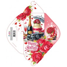 Конверт для грошей "Happy birthday" №КВ25-05/Мандарин/(10)(300)