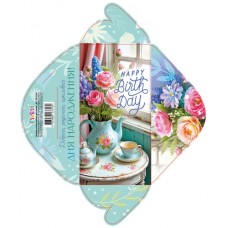 Конверт для грошей "Happy birthday" жіночий №КВ25-06/Мандарин/(10)(300)