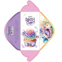 Конверт для грошей "Happy birthday" жіночий №КВ25-175/Мандарин/(10)(300)