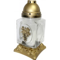 Лампада скляна h-30см "Троянда" квадрат прозора №№110ТЕ(4)