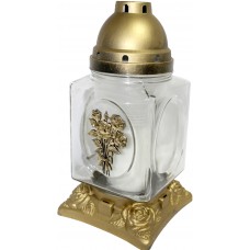 Лампада скляна h-30см "Троянда" квадрат прозора №№110ТЕ(4)