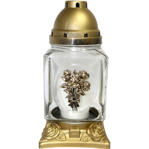 Лампада скляна h-30см "Троянда" квадрат прозора №№110ТЕ(4)