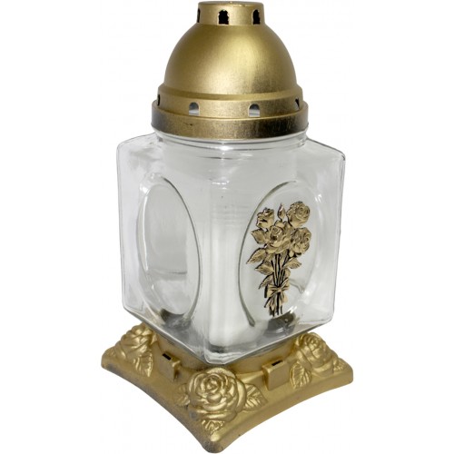 Лампада скляна h-30см "Троянда" квадрат прозора №№110ТЕ(4)