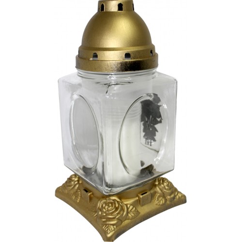 Лампада скляна h-30см "Троянда" квадрат прозора №№110ТЕ(4)