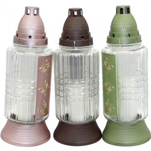 Лампада скляна h-29см "Орнамент" кругла прозора №540(8)