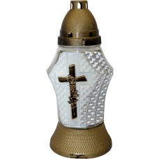 Лампада скляна h-25,5см "Ромб хрест" прозора №566-ТЕ(9)