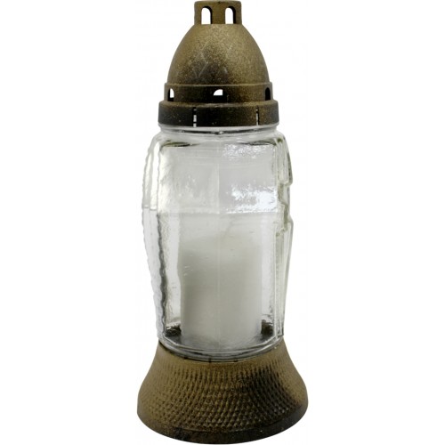 Лампада скляна h-25,5см "Ромб хрест" прозора №566-ТЕ(9)